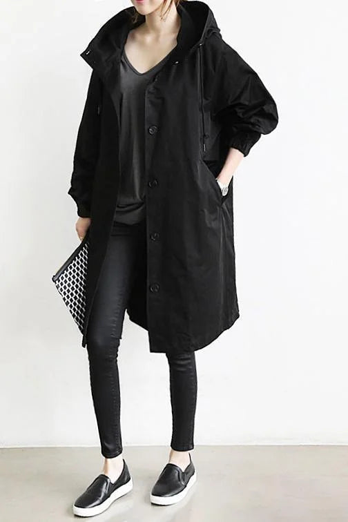 Women's Lightweight Long Hooded Coat