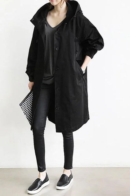 Women's Lightweight Long Hooded Coat