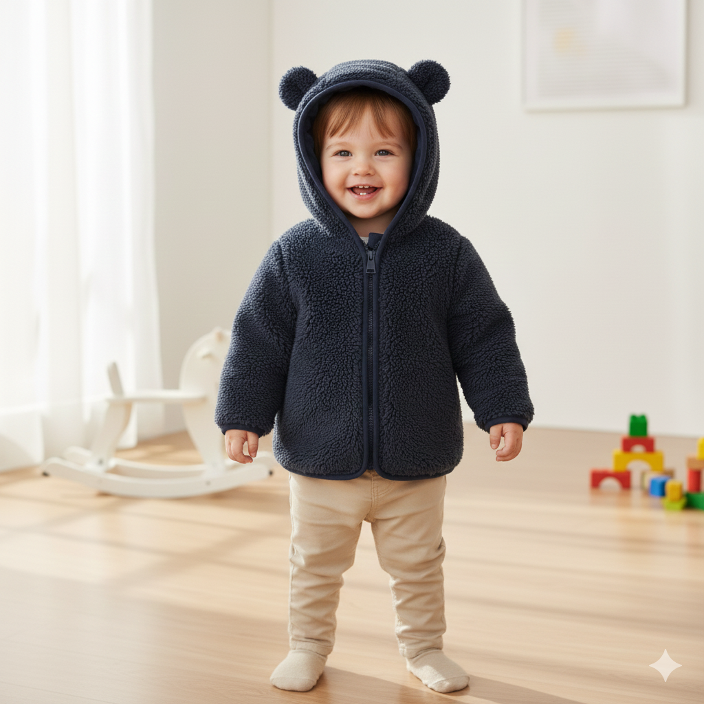 Baby Hooded Coat | Soft and Warm Jacket with Ear