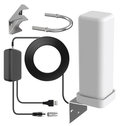 Outdoor HDTV Antenna Amplified 360° Extra Range 460-Mile 2025 Model