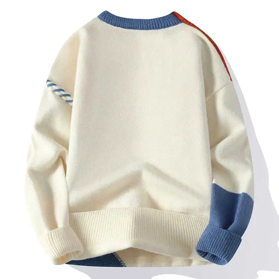 Men's Oversized Patchwork Knit Sweater
