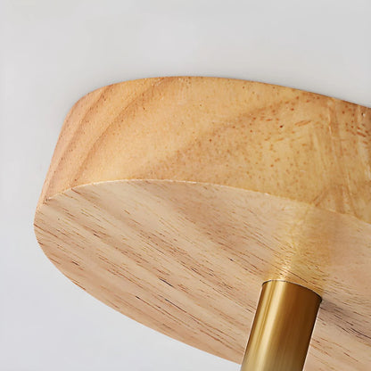 Ceiling Light Wood Glass Drum Vintage Style