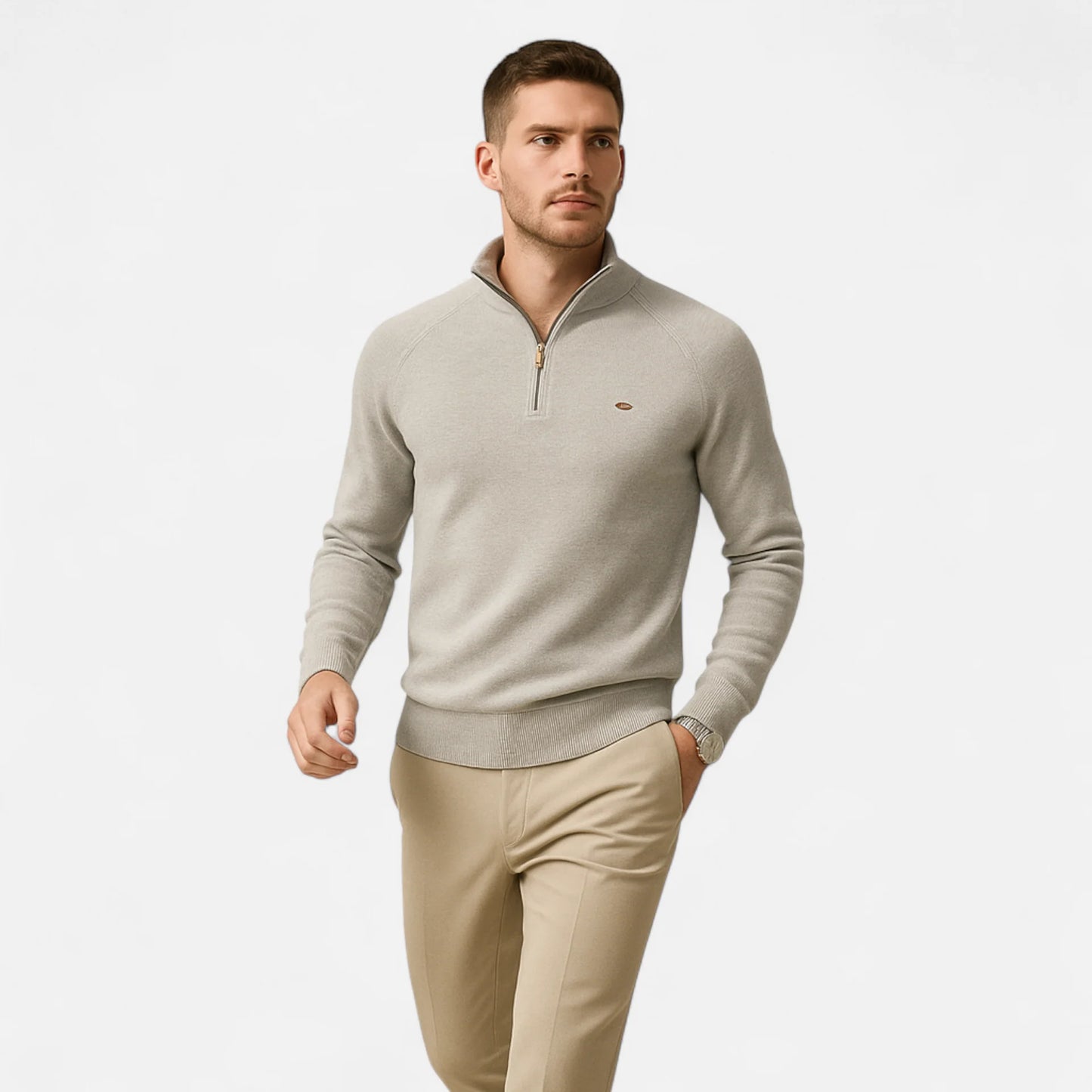 Men's Casual Winter Collar Zip Neck Sweater