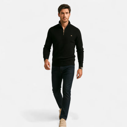 Men's Casual Winter Collar Zip Neck Sweater