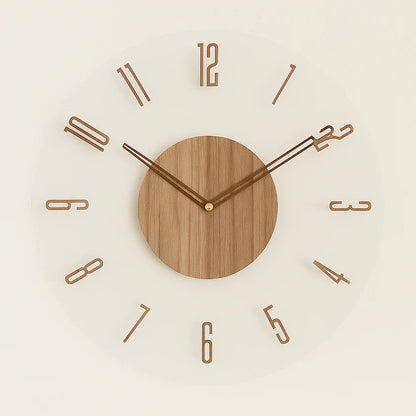 Scandinavian Wooden Wall Clock – Minimalist Silent Design