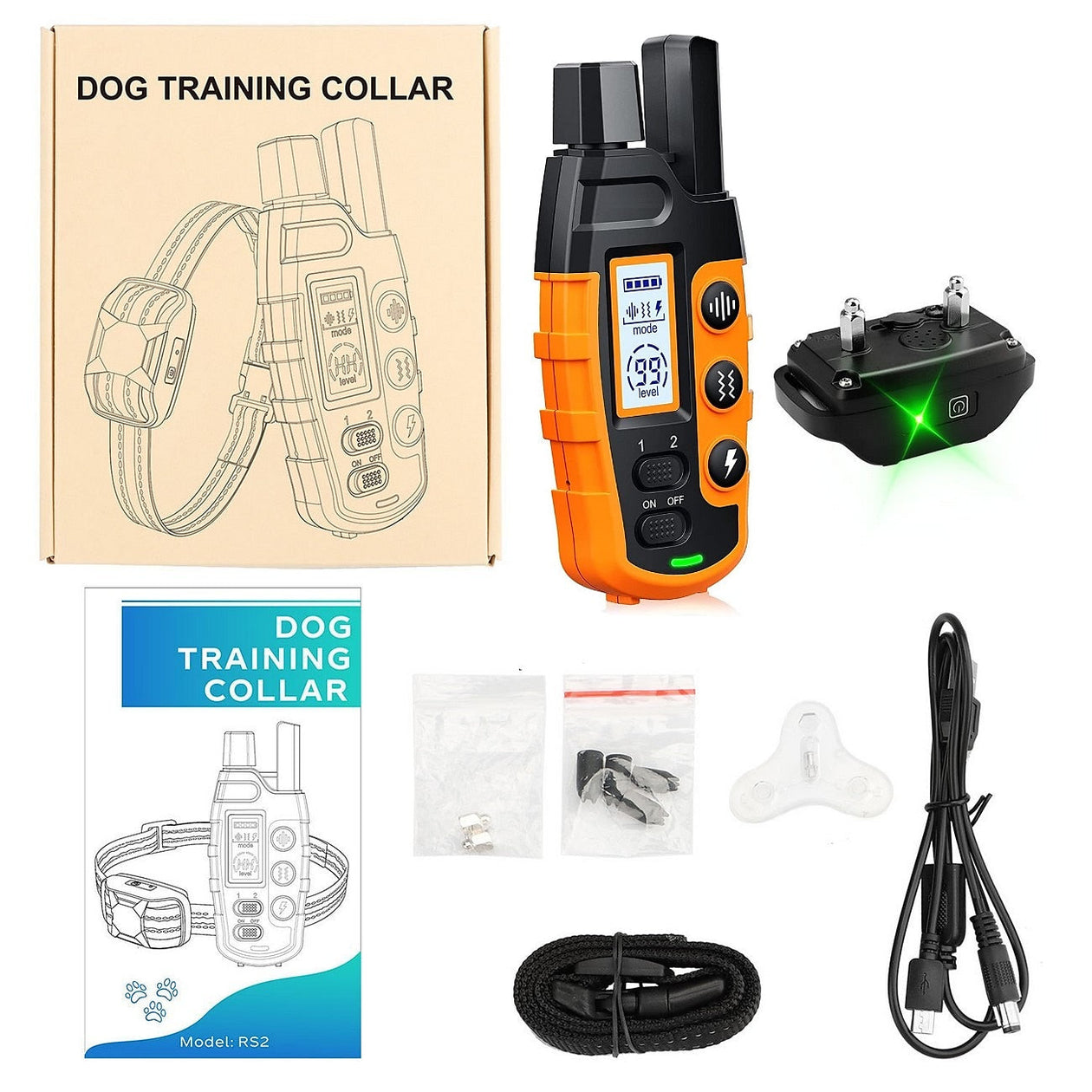 Dog Remote Training Collar 1000m Waterproof Rechargeable E-Collar