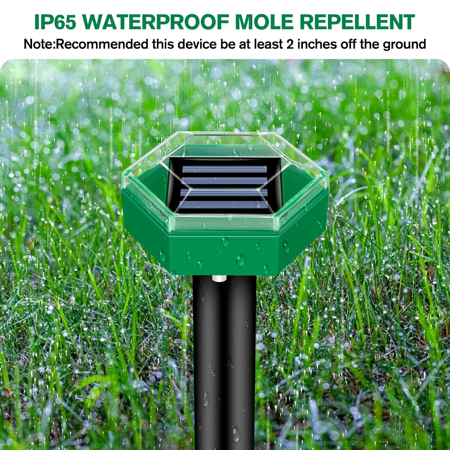 Mole Repellent Ultrasonic Ground Stakes 4-Pack For Lawns And Gardens