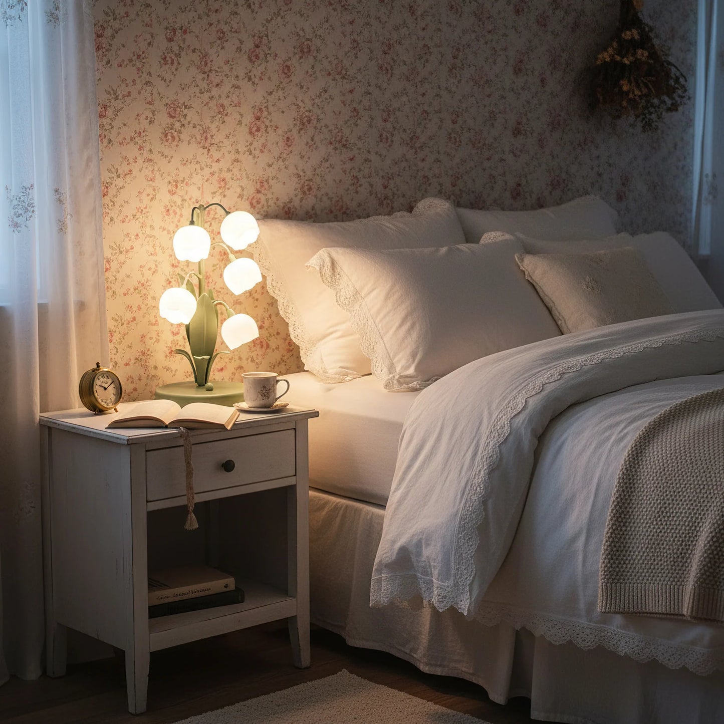 Modern Bell Orchid Table Lamp