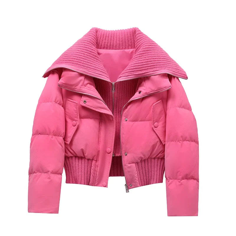 Women's Short Waterproof Winter Puffer Jacket