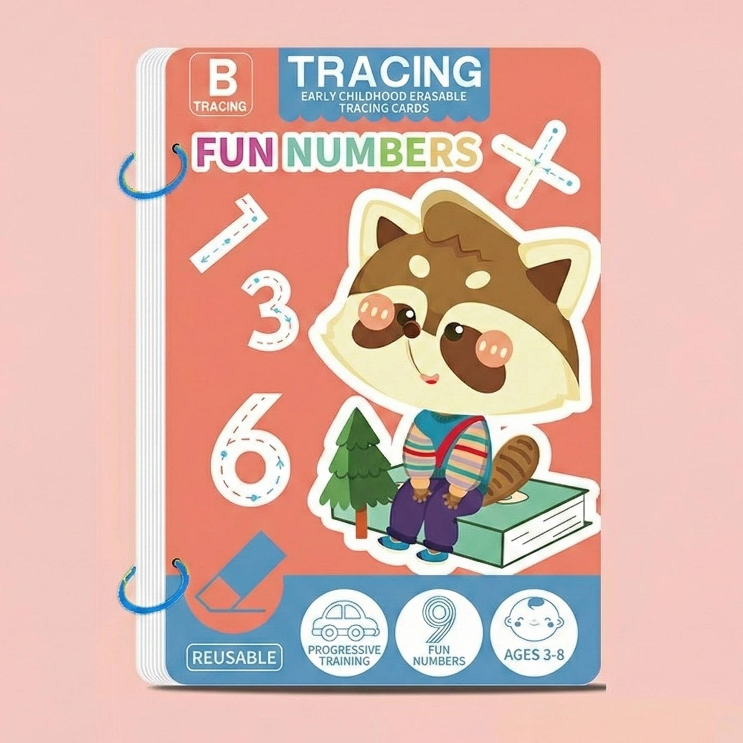 Kindergarten Writing Workbook with Waterproof Reusable Pages and Exercise Cards, Tracing
