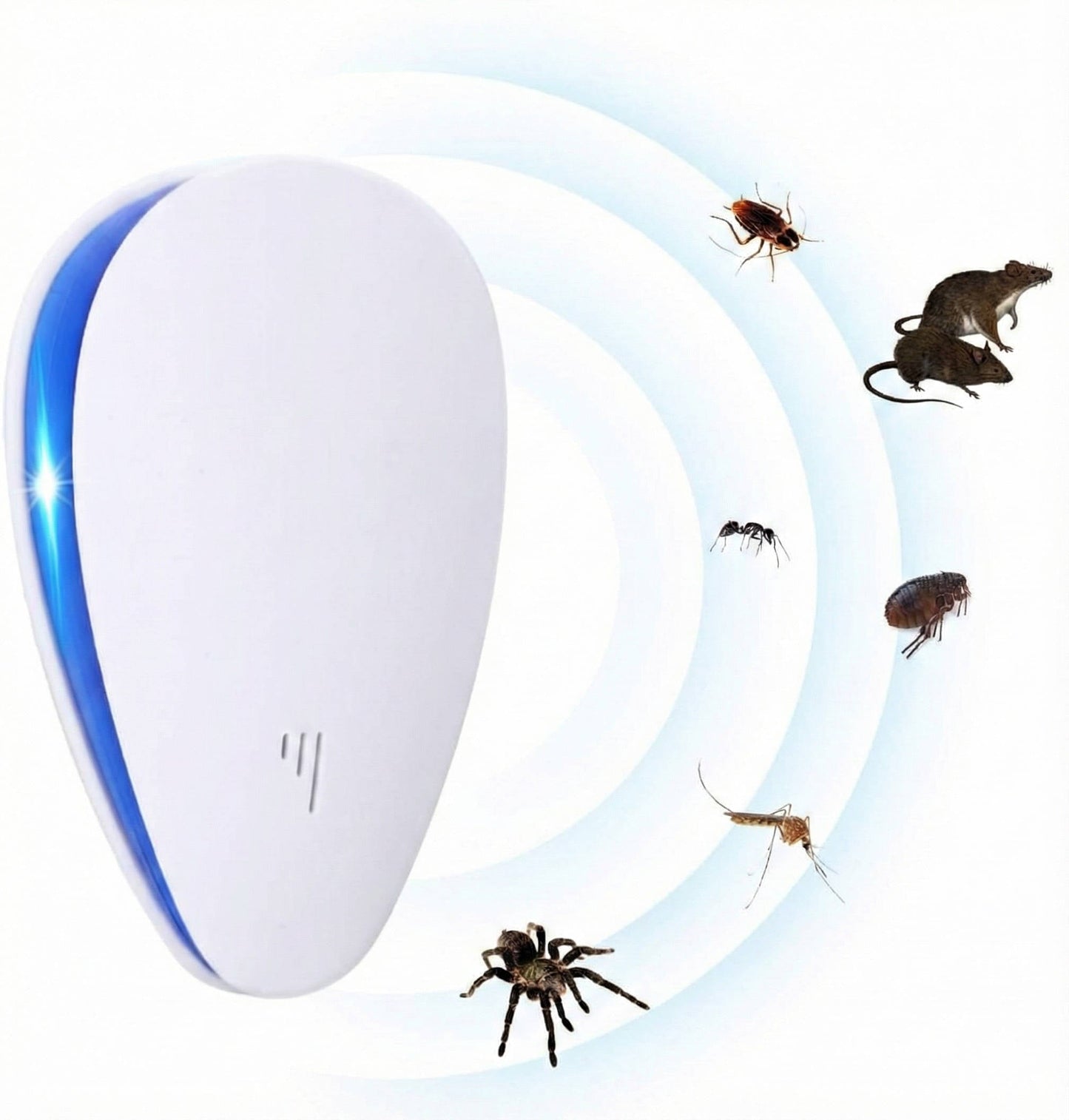 Ultrasonic Pest Repeller with Silent Operation and 1600 Sqft Coverage, Plug-In