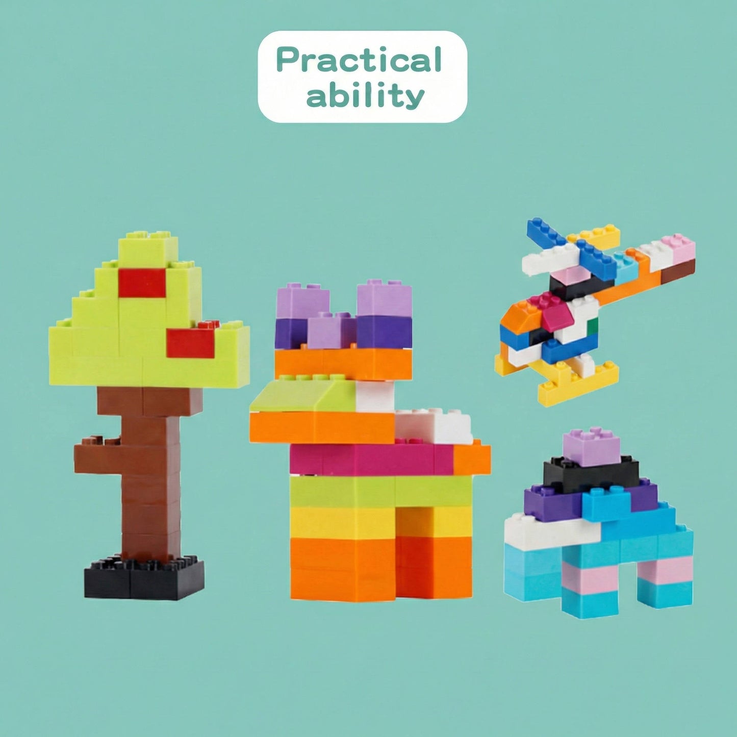 Thousand-Piece Brick Set with Sorting Tray and 6 Shapes for Ages 6+
