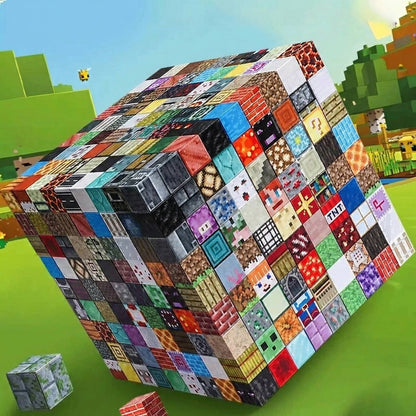 Magnetic Building Blocks with 205 Pieces and Storage Box, Includes Figurines for Ages 3-12
