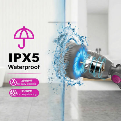 Cordless Spin Scrubber with Telescoping Handle and 7 Brush Heads, 120-Minute Runtime