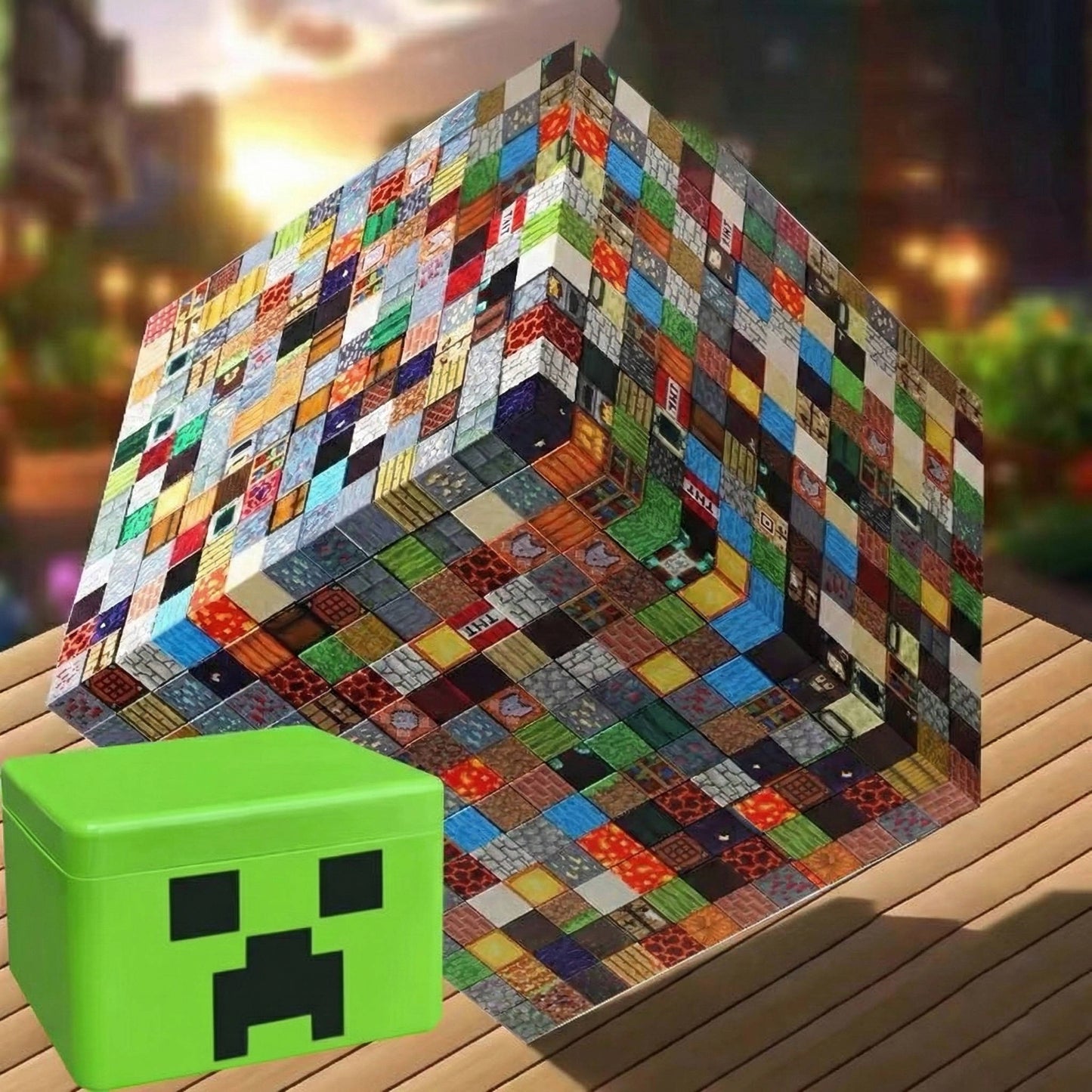 Magnetic Building Blocks with 205 Pieces and Storage Box, Includes Figurines for Ages 3-12