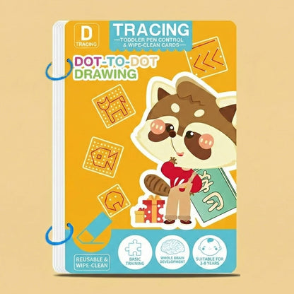 Kindergarten Writing Workbook with Waterproof Reusable Pages and Exercise Cards, Tracing