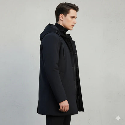 Men's Long Waterproof Winter Parka with Hood