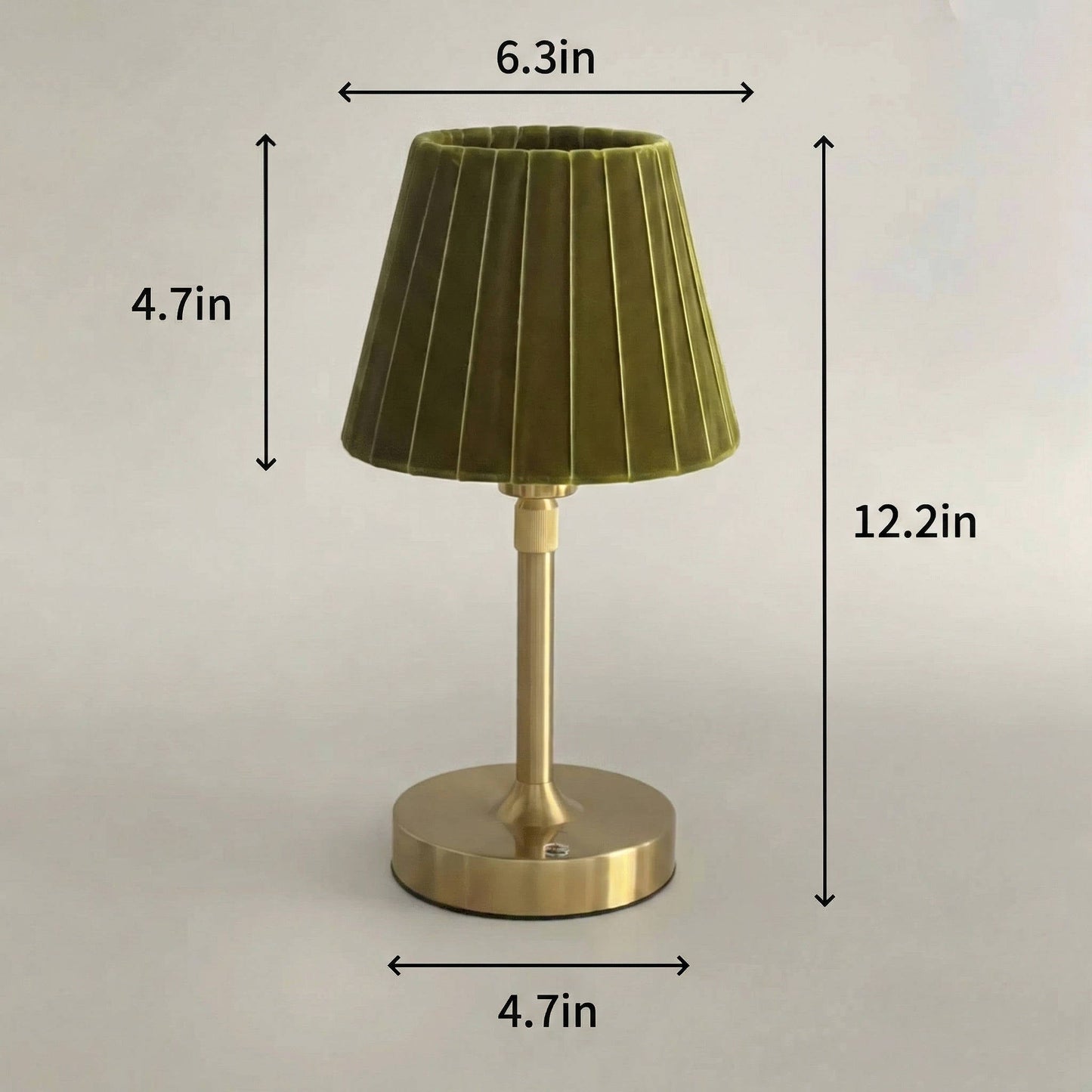 Rechargeable Table Lamp with Touch Dimmer and Velvet Shade, 13-15 Hour Battery Life