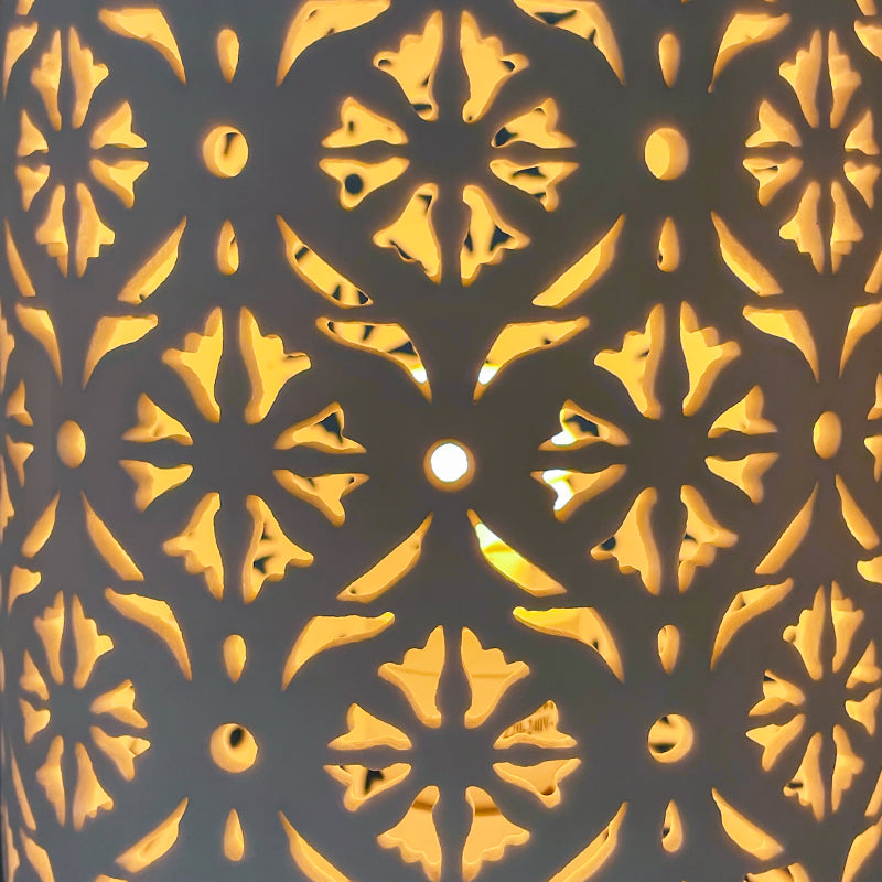 Ceramic Table Lamp - Lattice Pattern Mood Light