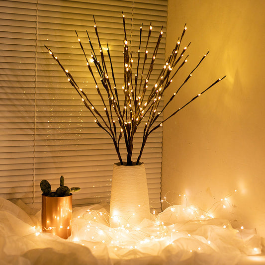LED Willow Branch Lights | Battery Operated Twig Vase Lighting