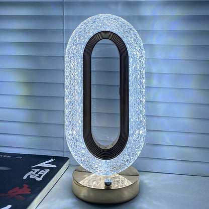 Crystal Halo Modern LED Table Lamp – Dimmable Diamond Accent Light