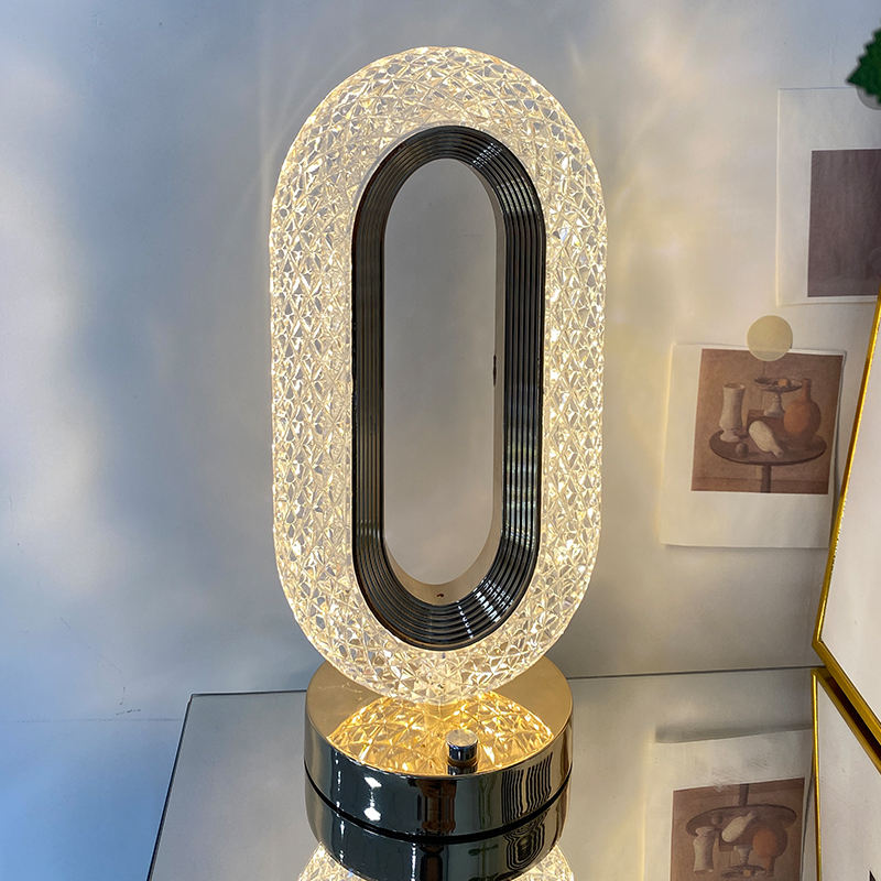 Crystal Halo Modern LED Table Lamp – Dimmable Diamond Accent Light