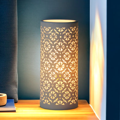 Ceramic Table Lamp - Lattice Pattern Mood Light