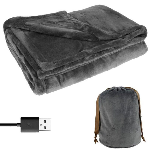 Electric Heated Blanket Cordless Rechargeable Battery-Powered Soft Fleece Throw