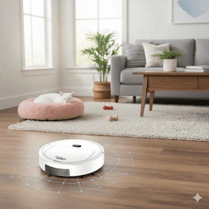 Robot Vacuum Cleaner With Ultra-Quiet Operation And HEPA Filtration