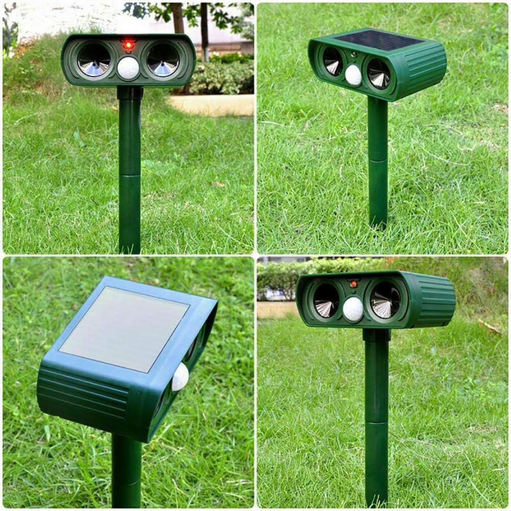 Ultrasonic Animal Repellent Solar-Powered Wildlife Deterrent With Motion Sensor