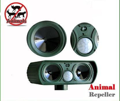Ultrasonic Animal Repellent Solar-Powered Wildlife Deterrent With Motion Sensor