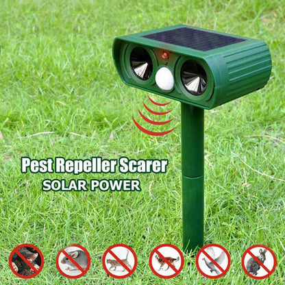 Ultrasonic Animal Repellent Solar-Powered Wildlife Deterrent With Motion Sensor