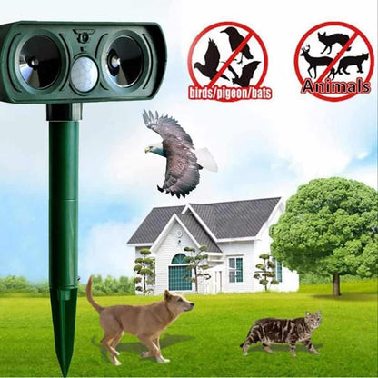 Ultrasonic Animal Repellent Solar-Powered Wildlife Deterrent With Motion Sensor