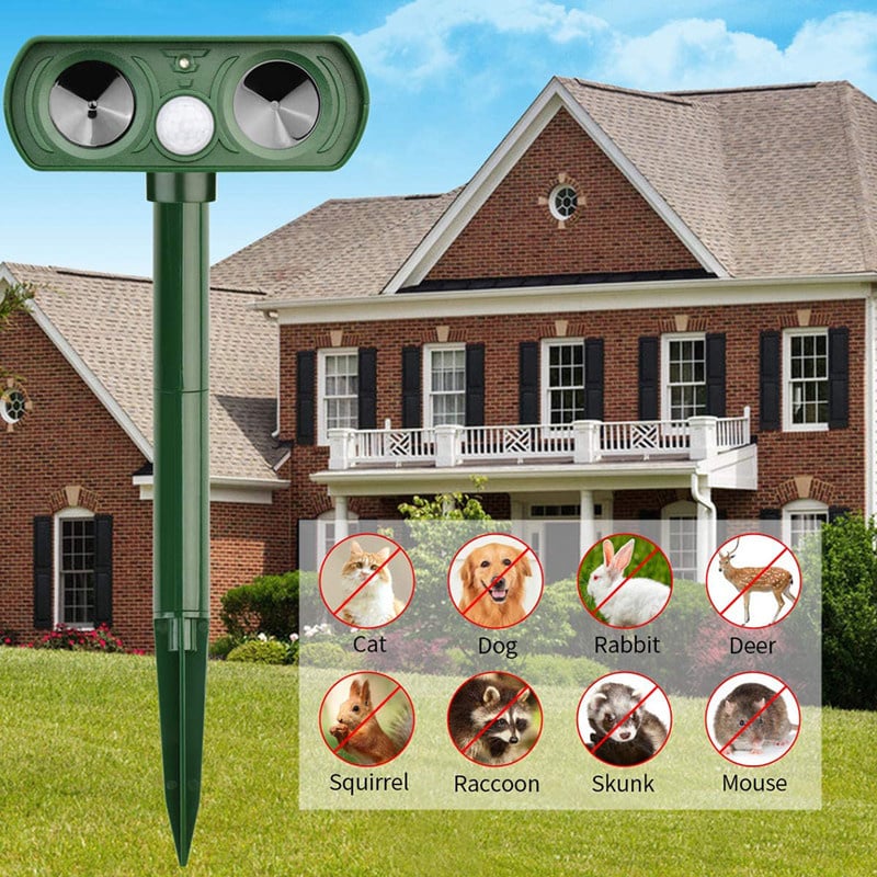 Ultrasonic Animal Repellent Solar-Powered Wildlife Deterrent With Motion Sensor