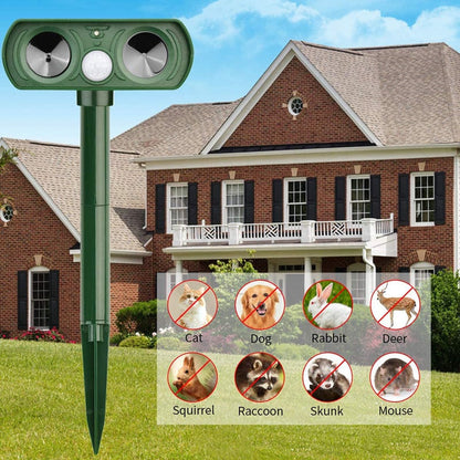 Ultrasonic Animal Repellent Solar-Powered Wildlife Deterrent With Motion Sensor
