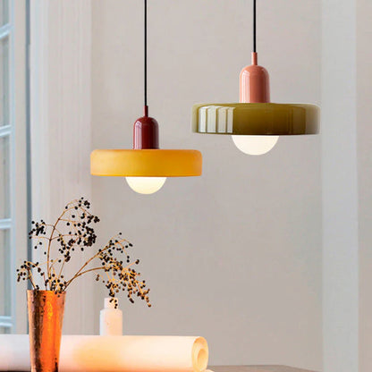 Bauhaus Pendant Lamp in Colored Glass