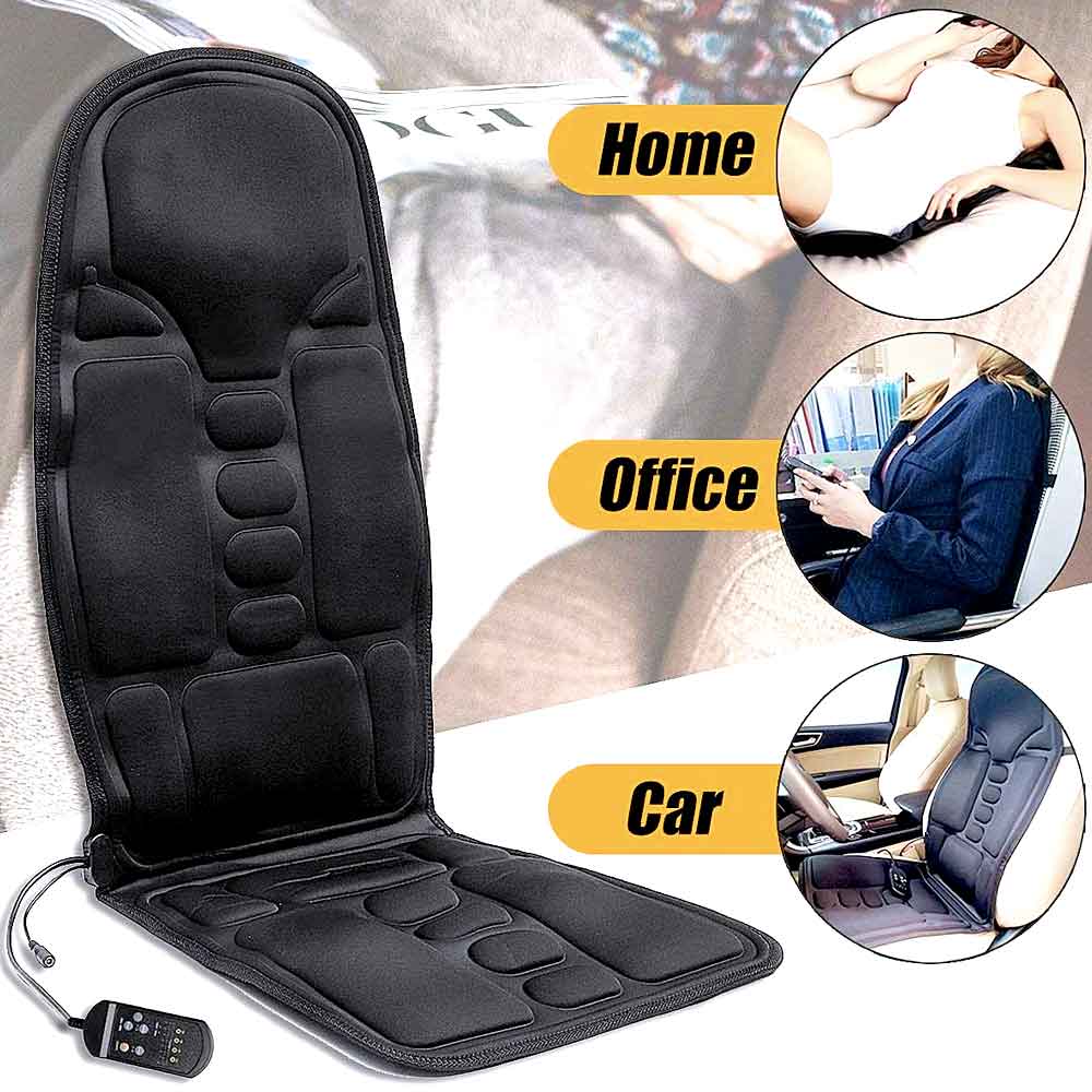 Massage Chair Pad 8 Modes Heated Neck/Back Cushion For Car & Home