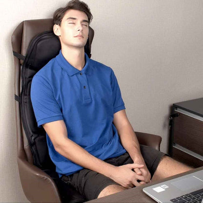 Massage Chair Pad 8 Modes Heated Neck/Back Cushion For Car & Home