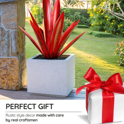 Metal Agave Plant Sculpture Decorative Accent For Indoor Outdoor Use