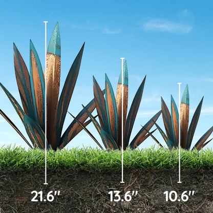 Metal Agave Plant Sculpture Decorative Accent For Indoor Outdoor Use