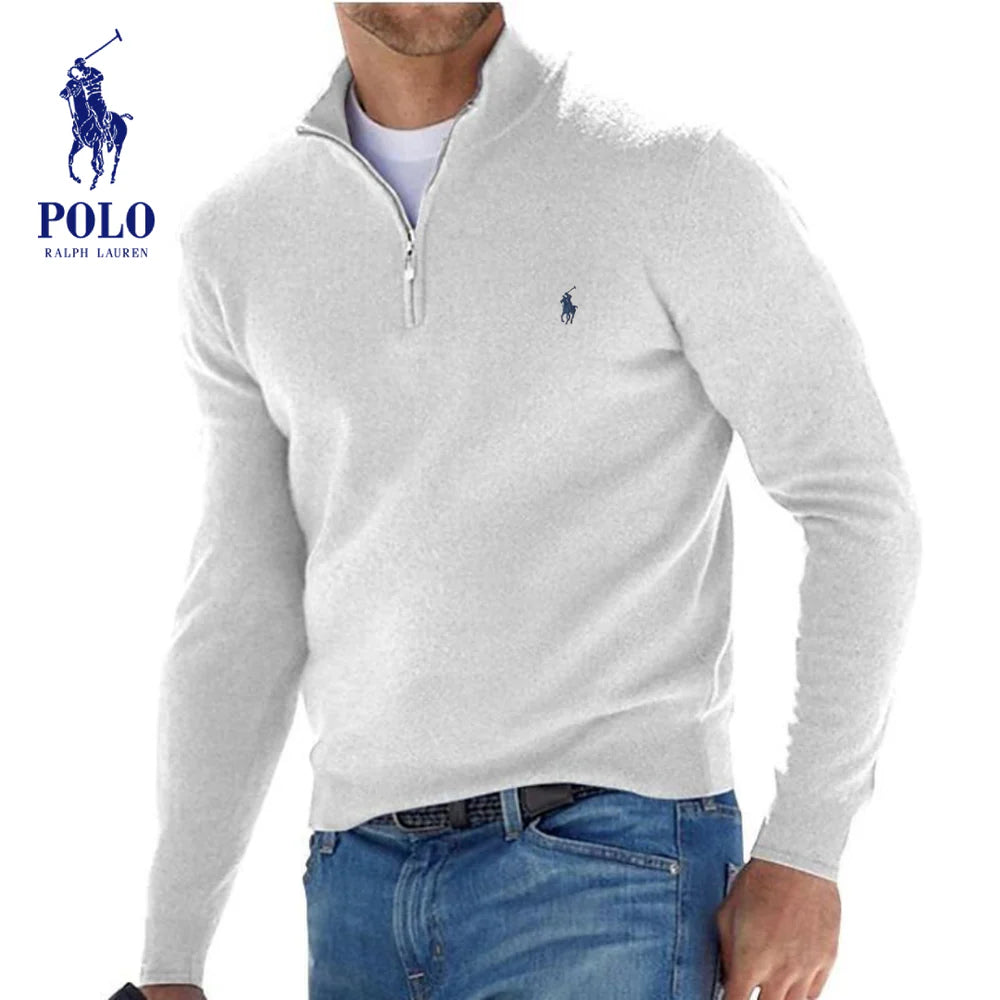 Men's Winter Zip-Up Turtleneck RL Sweater