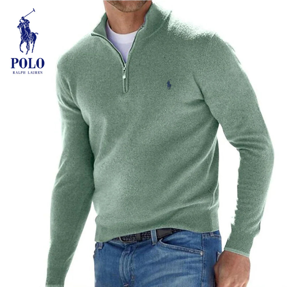 Men's Winter Zip-Up Turtleneck RL Sweater