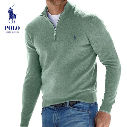 Men's Winter Zip-Up Turtleneck RL Sweater