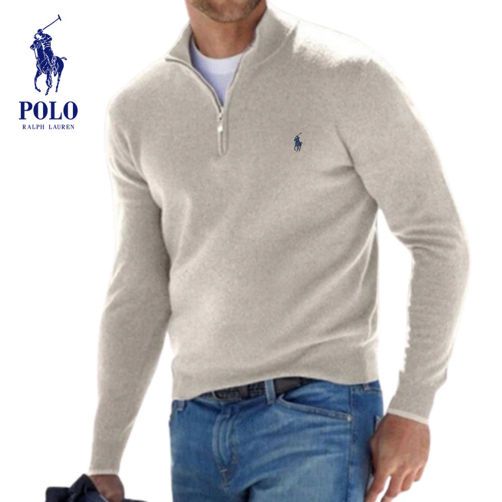 Men's Winter Zip-Up Turtleneck RL Sweater