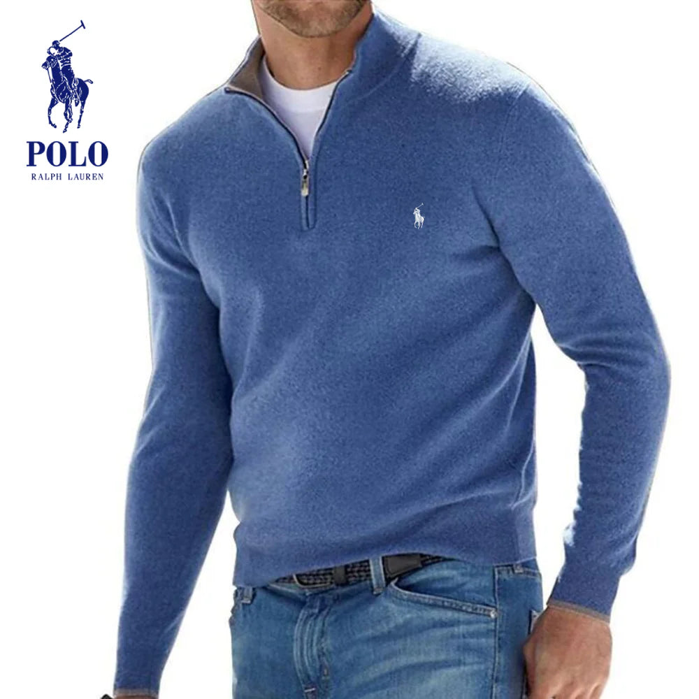 Men's Winter Zip-Up Turtleneck RL Sweater