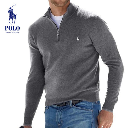 Men's Winter Zip-Up Turtleneck RL Sweater