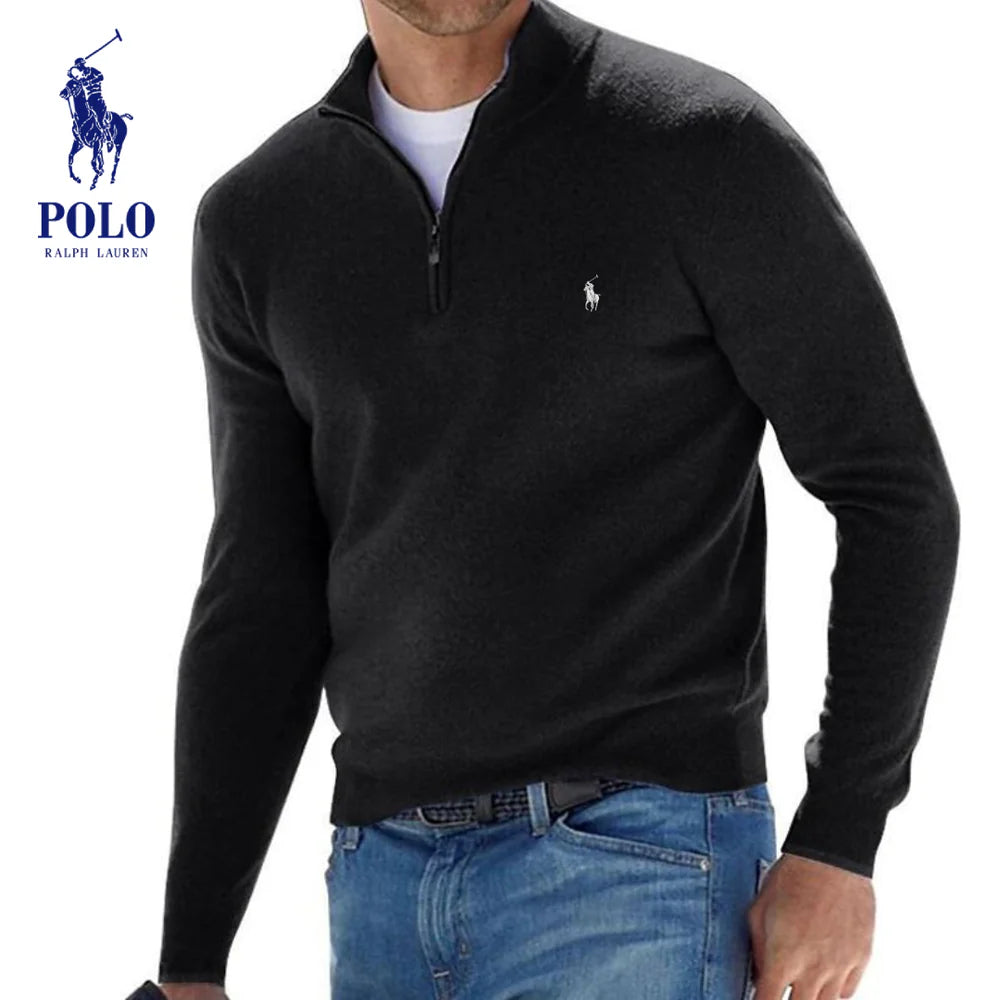 Men's Winter Zip-Up Turtleneck RL Sweater