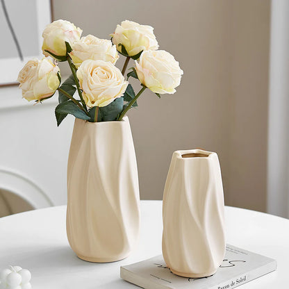 Modern Ceramic Flower Vase | Matte Twisted Nordic Decor