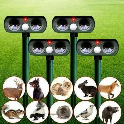 Solar Powered Infrared Animal Pest Repeller With Motion Sensor Single Unit