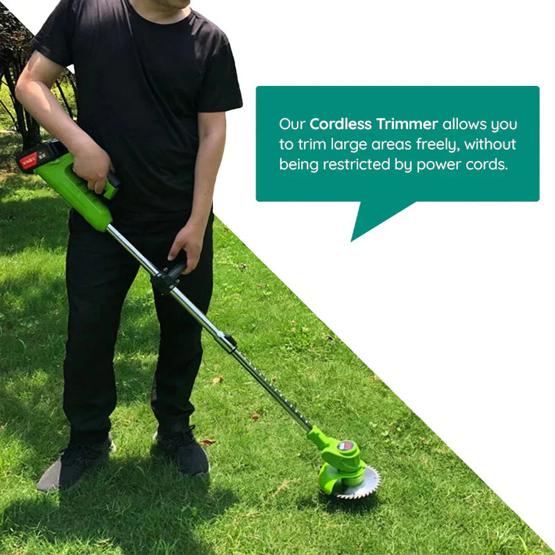 Cordless Grass Trimmer Battery Powered Electric Rechargeable With Adjustable Shaft